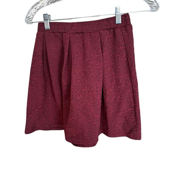 JOE B Burgundy Floral Jacquard Embossed Skirt Size Small - Picture 6 of 7